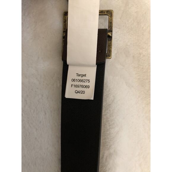 Universal Thread Womens Belt XL Brown Pilgrim Reversible Square Buckle NEW - Picture 3 of 7